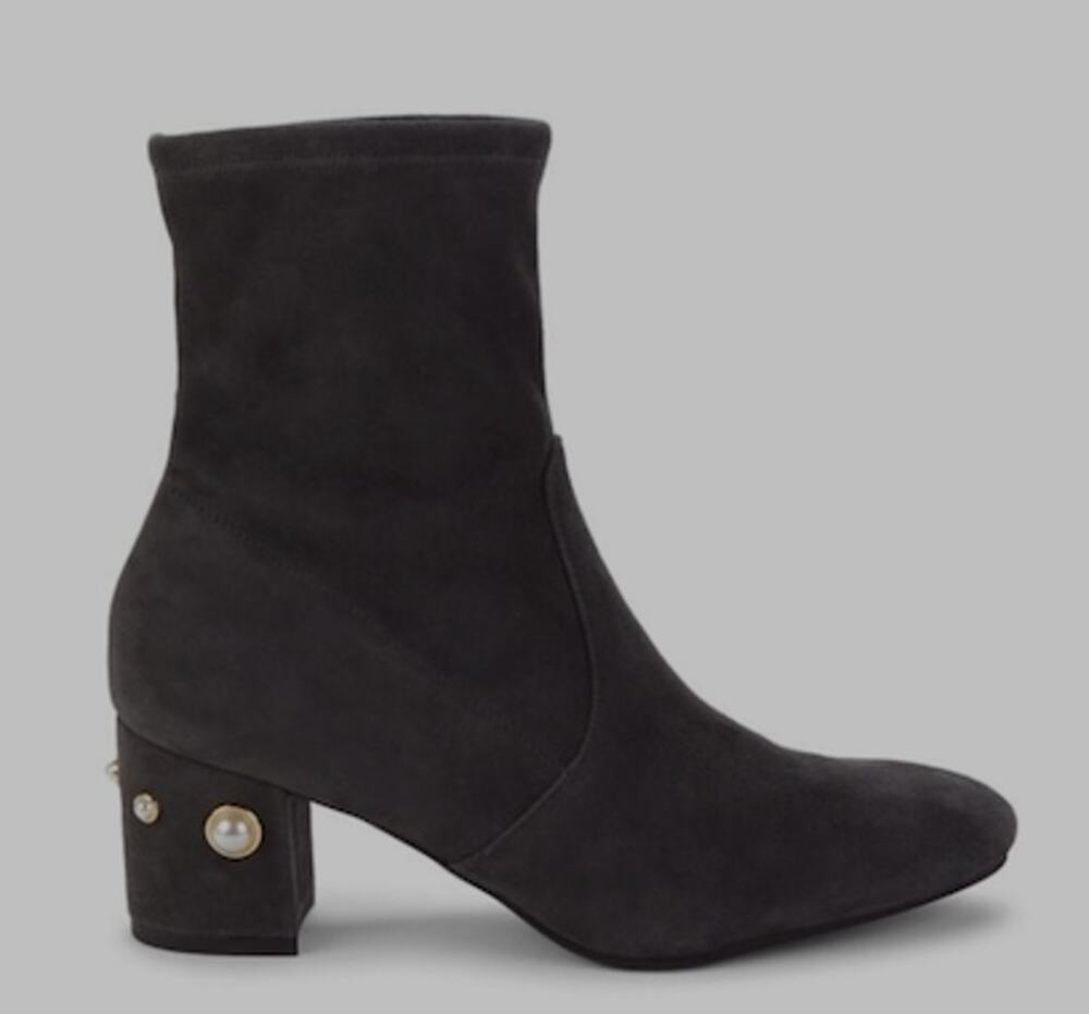 New Stuart Weitzman Gray Suede SIGGY 60 PEARL Boots 6.5